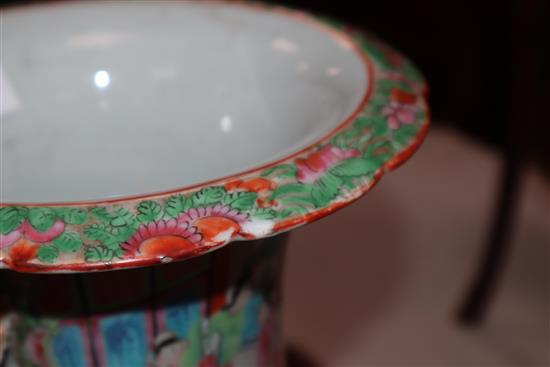 A 19th century Chinese famille rose baluster vase (chip to rim)